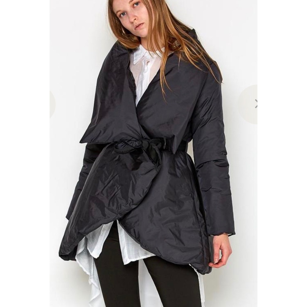La Haine Inside Us Puffer Jacket Women M Black Avant Garde Karin Belted Italy